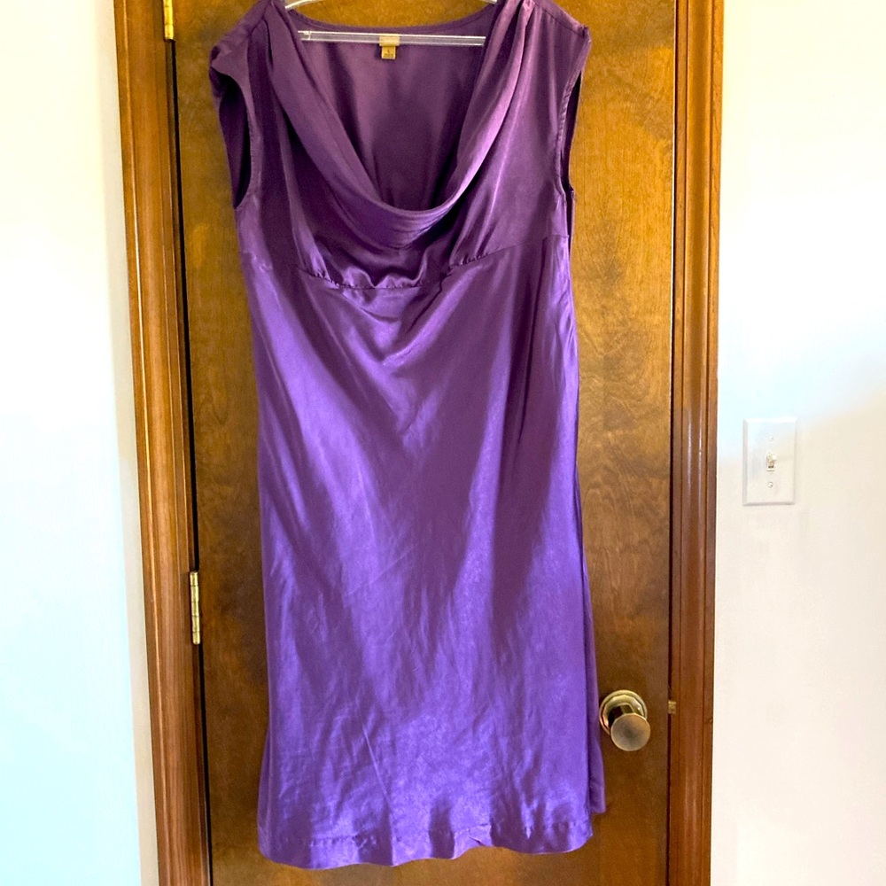 Target Limited Edition Satin Purple Cowl Neck Dress